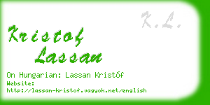 kristof lassan business card