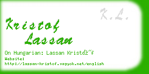 kristof lassan business card